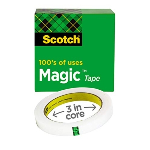 Scotch Magic Tape, 1 Roll, Numerous Applications, Invisible, Engineered for Repairing, 1 x 2592 Inches, 3 Inch Core, Boxed (810)