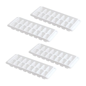 Kitch Easy Release White Ice Cube Tray, 16 Cube Trays (Pack of 4) (4 Pack - 64 Cubes)