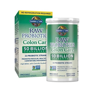 Garden of Life Probiotics for Women and Men - Raw Probiotics Colon Care 50 Billion CFU and Enzymes, Shelf Stable Once Daily Acidophilus Probiotic for Regularity and Immune Health Support, 30 Capsules