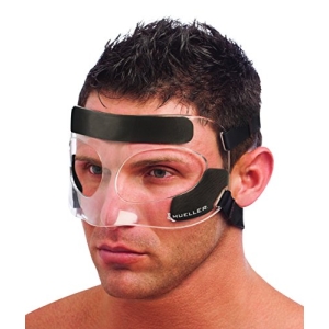 Mueller Sports Medicine Face Guard, Nose Guard for Sports, For Men and Women, Clear, One Size